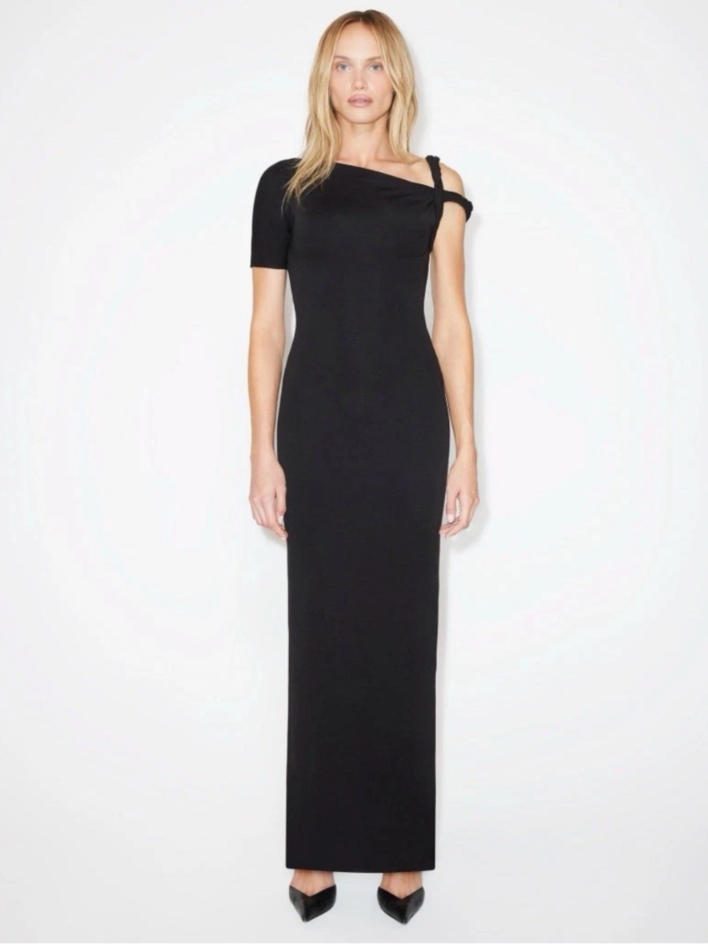 Khy Stretch Sueded Twist Maxi Dress Black Size XS